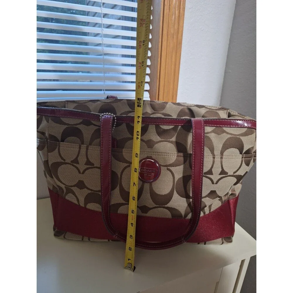 Coach Large Diaper Bag brown red/burgundy
